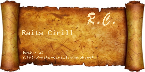 Raits Cirill névjegykártya